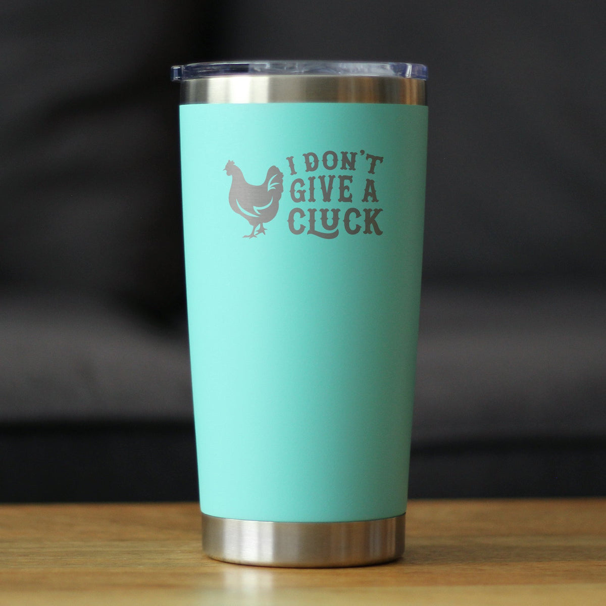 Don't Give A Cluck - Insulated Coffee Tumbler Cup with Sliding Lid - Stainless Steel Insulated Mug - Funny Chicken Gift for Women and Men