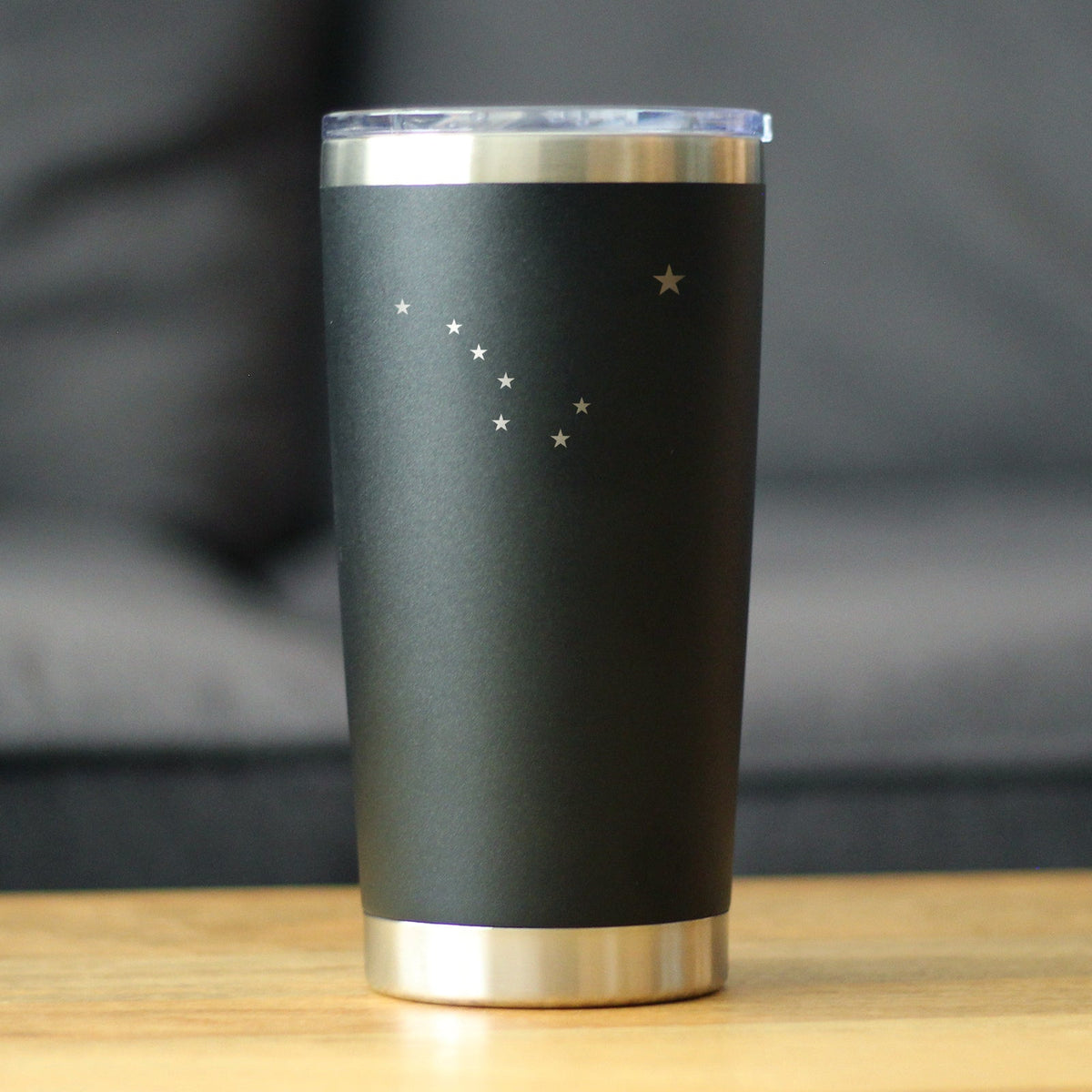 Flag of Alaska - Insulated Coffee Tumbler Cup with Sliding Lid - Stainless Steel Insulated Mug - Alaskan Themed Gift for Men and Women Alaskans
