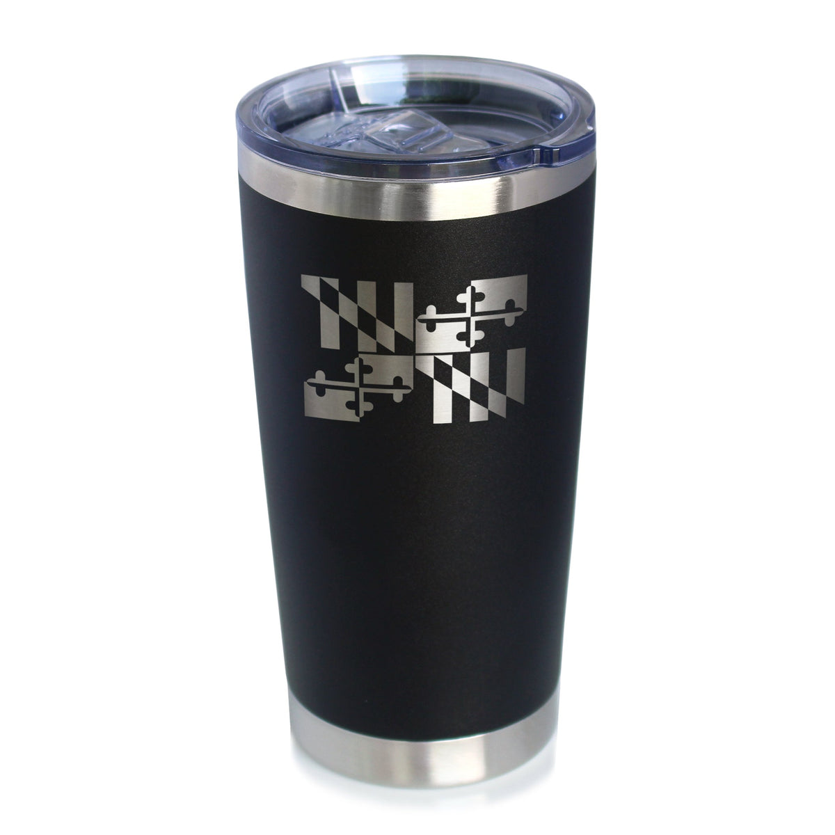 Flag of Maryland - Insulated Coffee Tumbler Cup with Sliding Lid - Stainless Steel Travel Mug - Maryland Gifts for Women and Men Marylanders