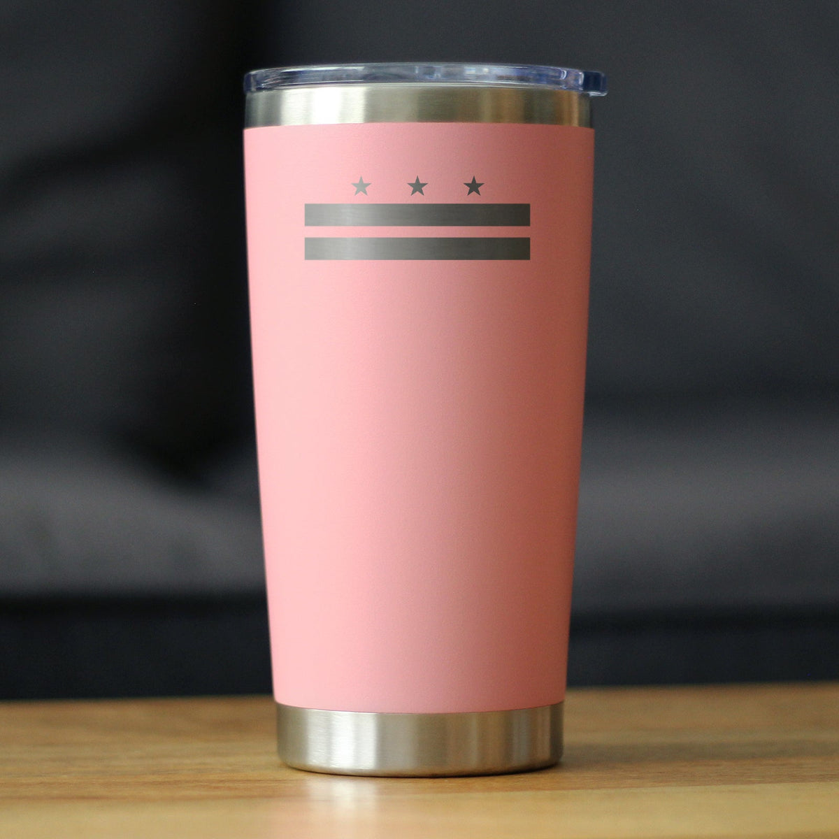 Flag of Washington DC - Insulated Coffee Tumbler Cup with Sliding Lid - Stainless Steel Travel Mug - Decor and Gifts for Washingtonians