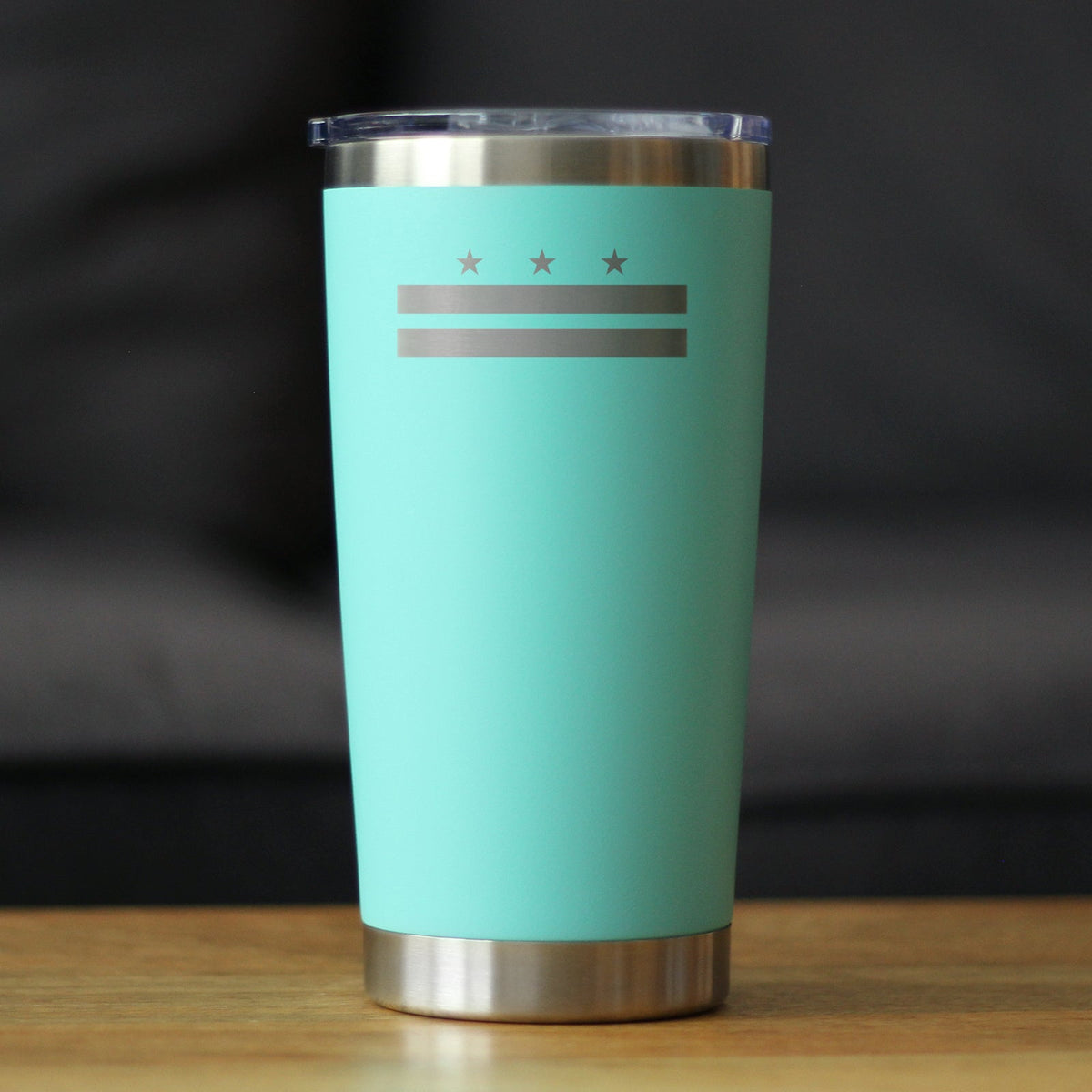 Flag of Washington DC - Insulated Coffee Tumbler Cup with Sliding Lid - Stainless Steel Travel Mug - Decor and Gifts for Washingtonians