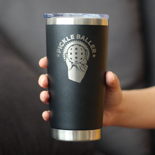 Pickleballer - Insulated Coffee Tumbler Cup with Sliding Lid - Stainless Steel Travel Mug - Fun Pickleball Gifts for Women and Men