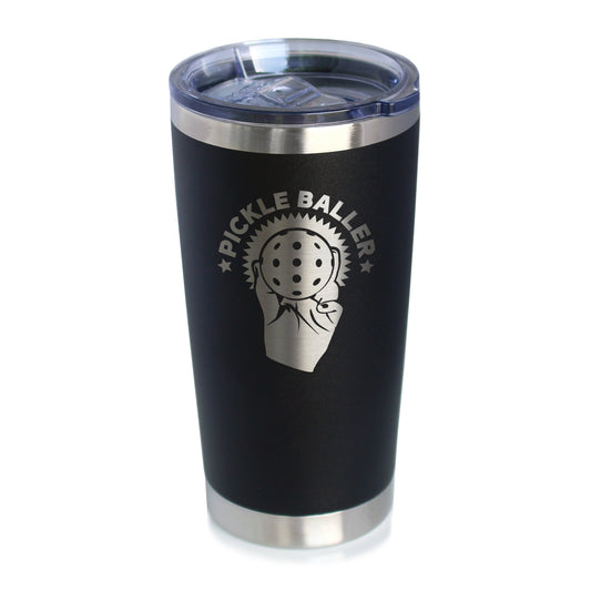 Pickleballer - Insulated Coffee Tumbler Cup with Sliding Lid - Stainless Steel Travel Mug - Fun Pickleball Gifts for Women and Men