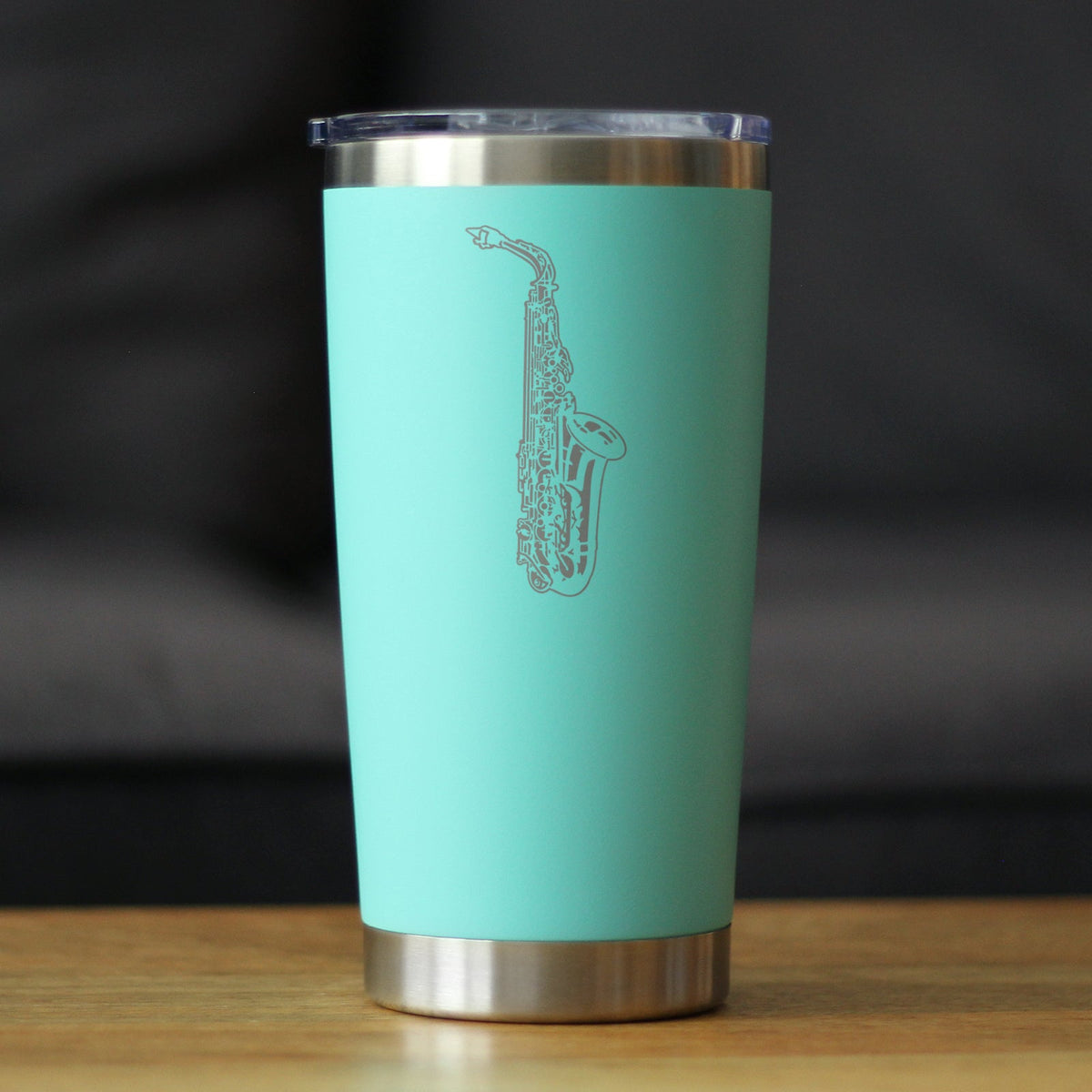 Saxophone Insulated Coffee Tumbler with Sliding Lid Gifts for Musicians 20oz Stainless Steel Tumbler