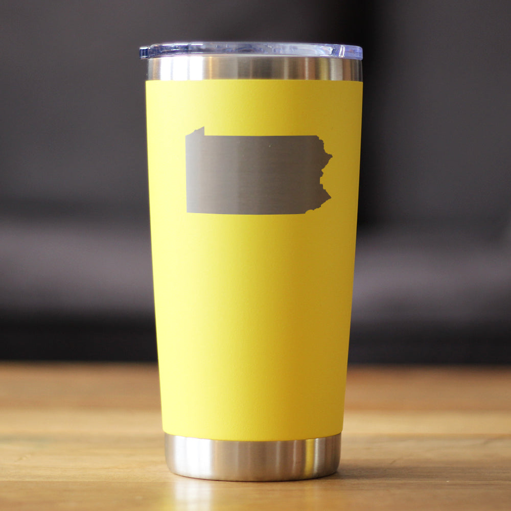 Pennsylvania Sate Outline - 20 oz Coffee Tumbler