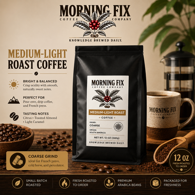 Medium-Light Roast Coffee | 🪵Coarse Grind | 12 OZ