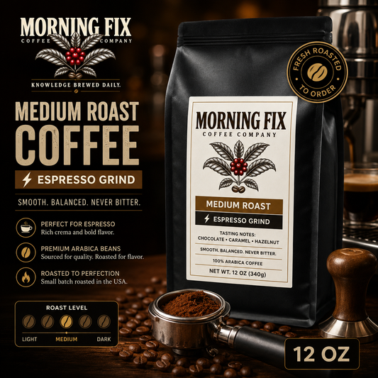 Medium Roast Coffee | ⚡Espresso Grind | 12 OZ