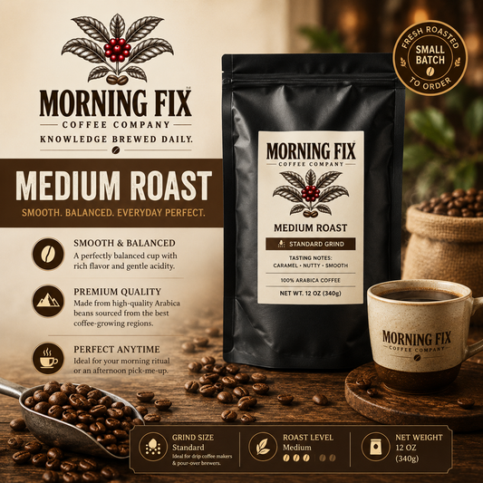 Medium Roast Coffee | ☕Standard Grind | 12 OZ
