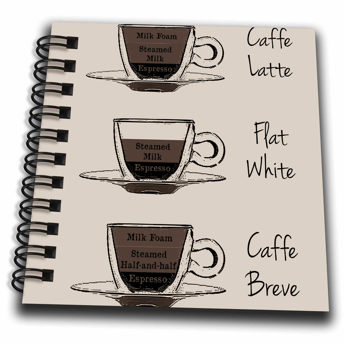 3dRose PS Creations - Café Latte Coffee Art - Drawing Books (db_164673)