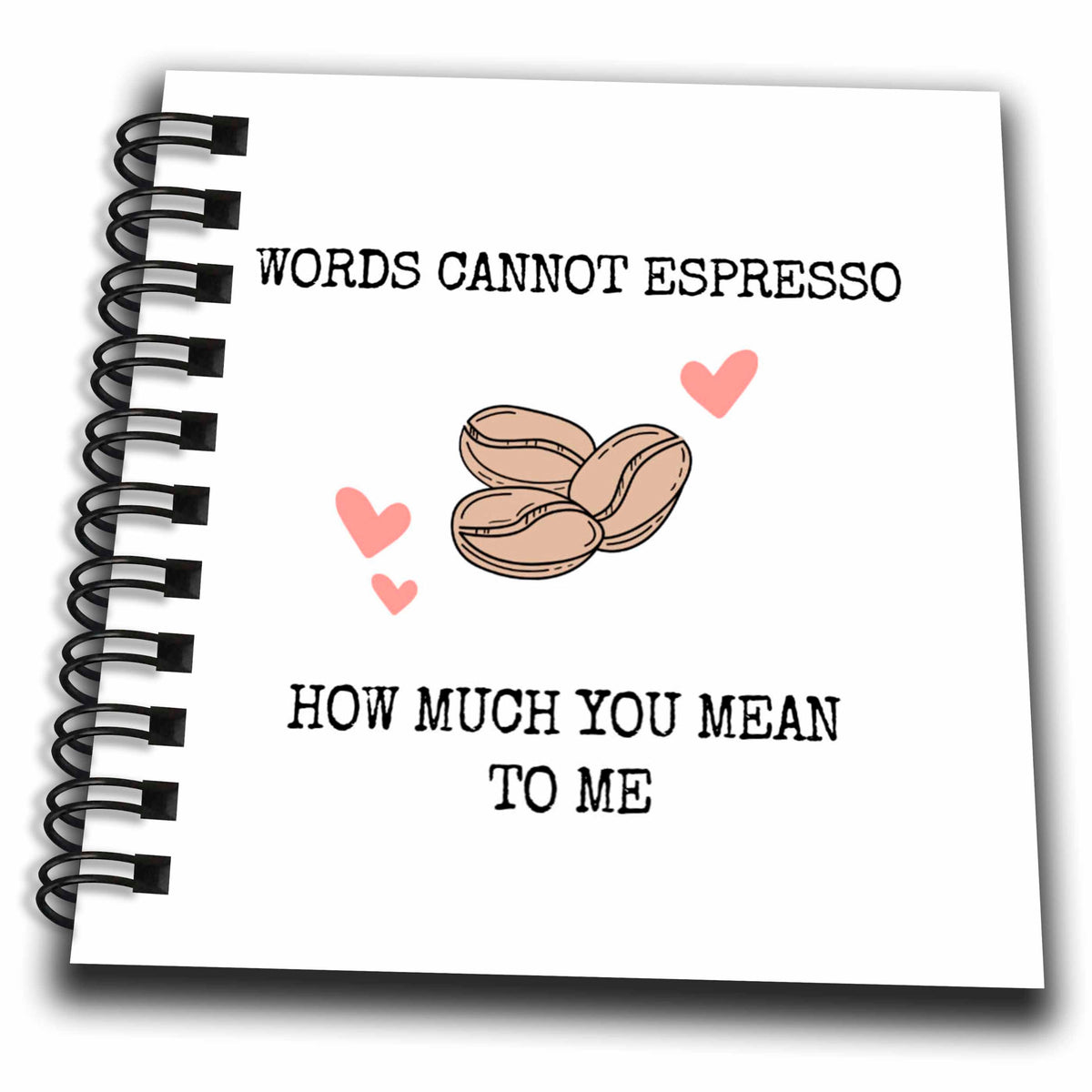 3dRose Image of Words Cannot Espresso How Much You Mean To Me - Drawing Books (db_333768)