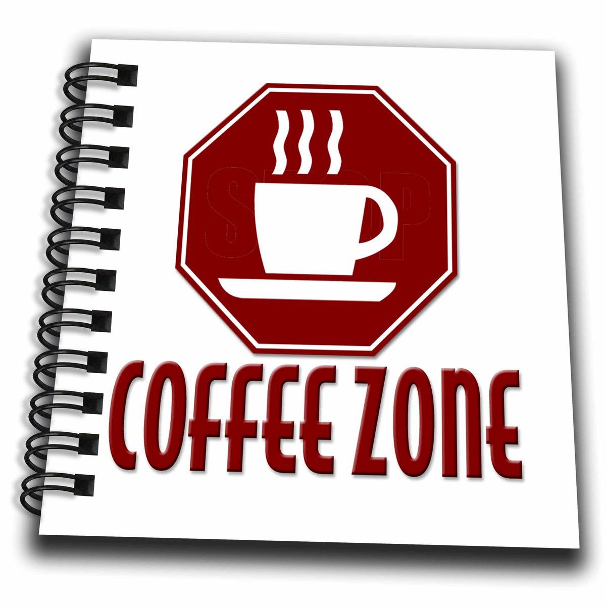 3dRose Image of Words Coffee Zone with Sign - Drawing Books (db_357777)