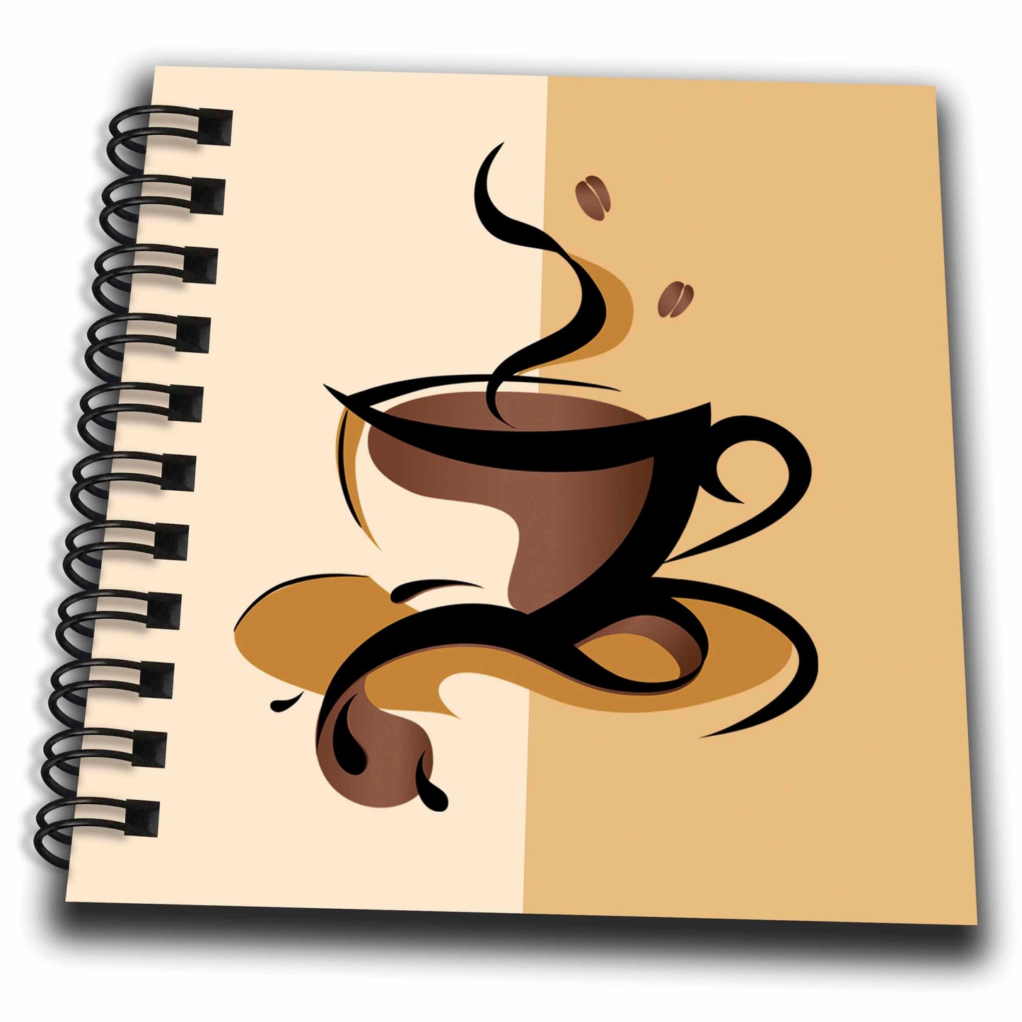 3dRose Image of Coffee Cup on Two Tone Brown Background - Drawing Books (db-364067)