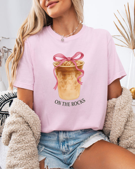 On the Rocks Iced Latte Comfort Colors Garment-Dyed T-Shirt – Coffee Lover Graphic Tee