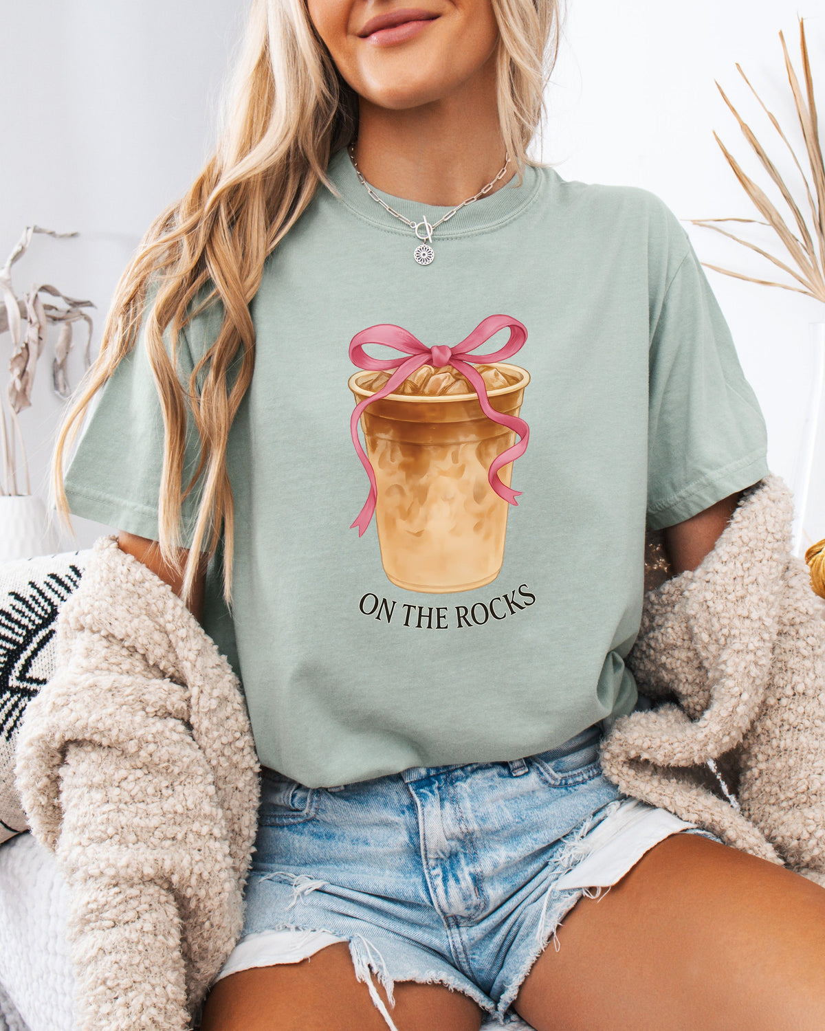 On the Rocks Iced Latte Comfort Colors Garment-Dyed T-Shirt – Coffee Lover Graphic Tee