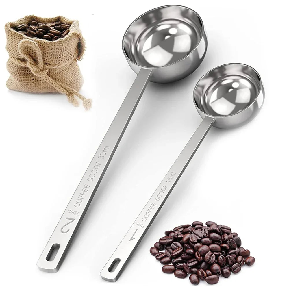 15/30ml Stainless Steel Measuring Spoon Powder Pressing Spoon Coffee Spoon with Scale Household Seasoning Spoon Measuring Spoon