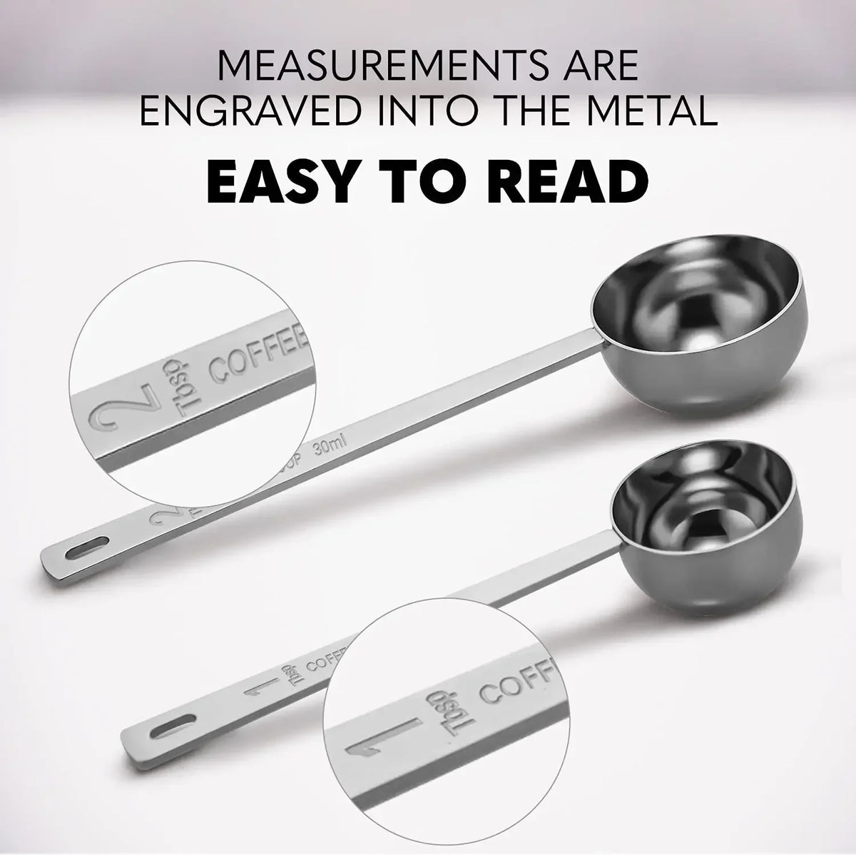 15/30ml Stainless Steel Measuring Spoon Powder Pressing Spoon Coffee Spoon with Scale Household Seasoning Spoon Measuring Spoon