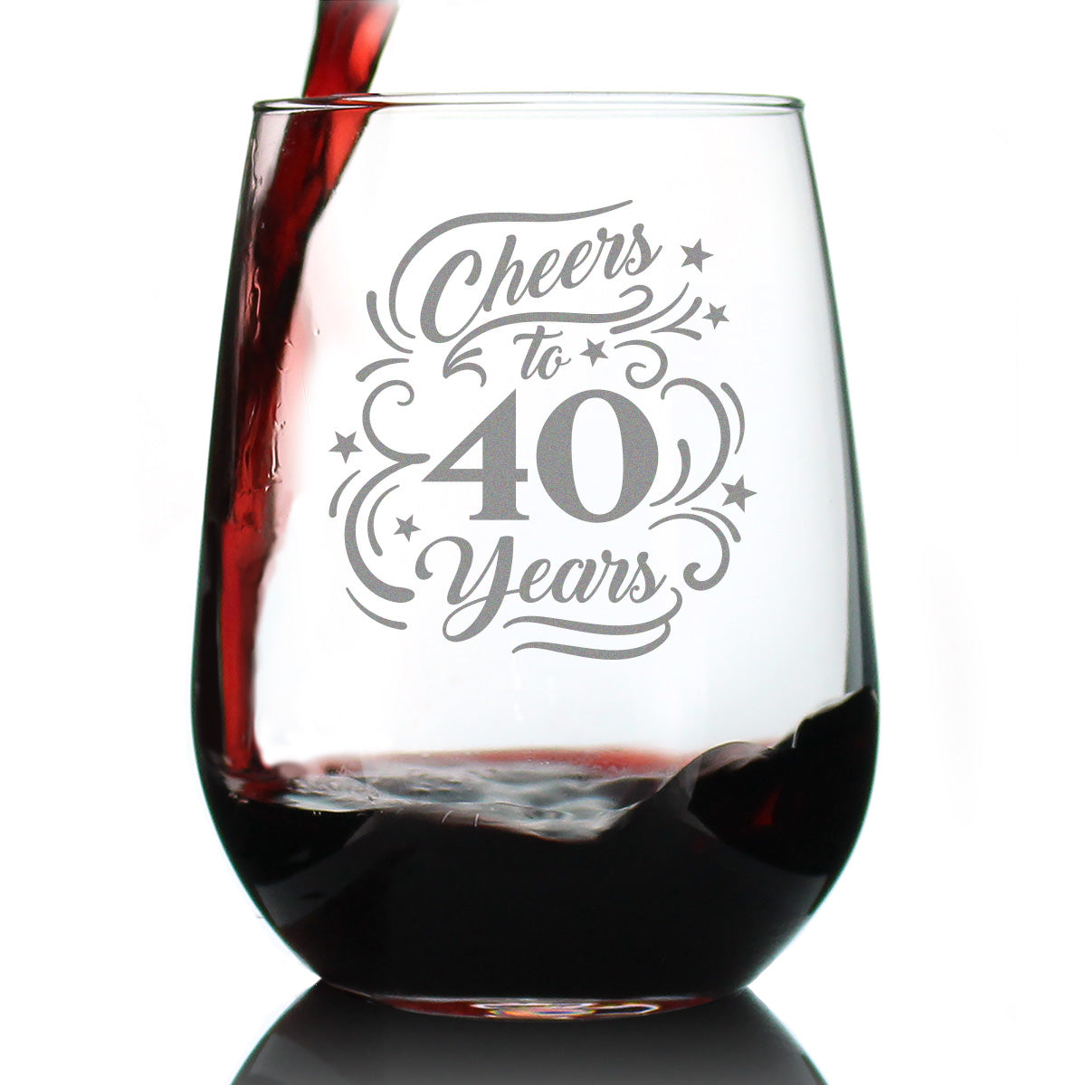 Cheers to Years - Anniversary Party Cups & Decor - Engraved Glasses & Color Ceramic Coffee Mugs