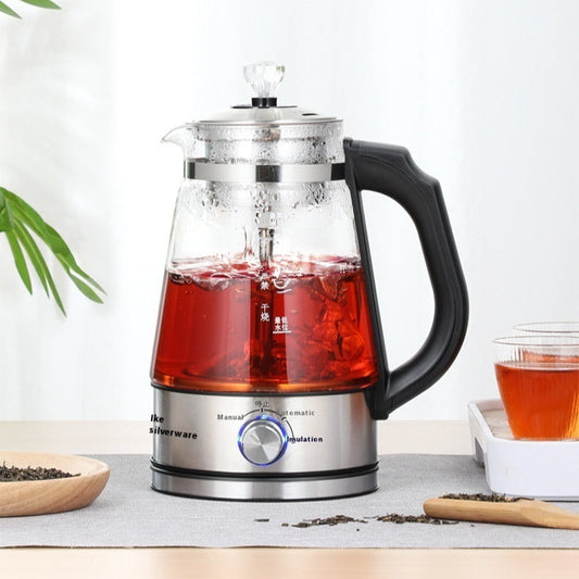 110v American Standard Household Tea Boiler Steam Spray Black Teapot Glass Electric Kettle Coffee Pot
