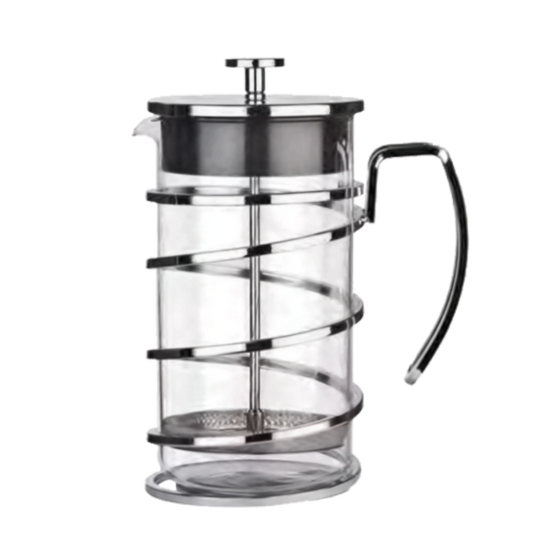 Libbey French Press 73590 17 oz, 2-Cup, Stainless Steel Frame, Borosilicate Glass Carafe