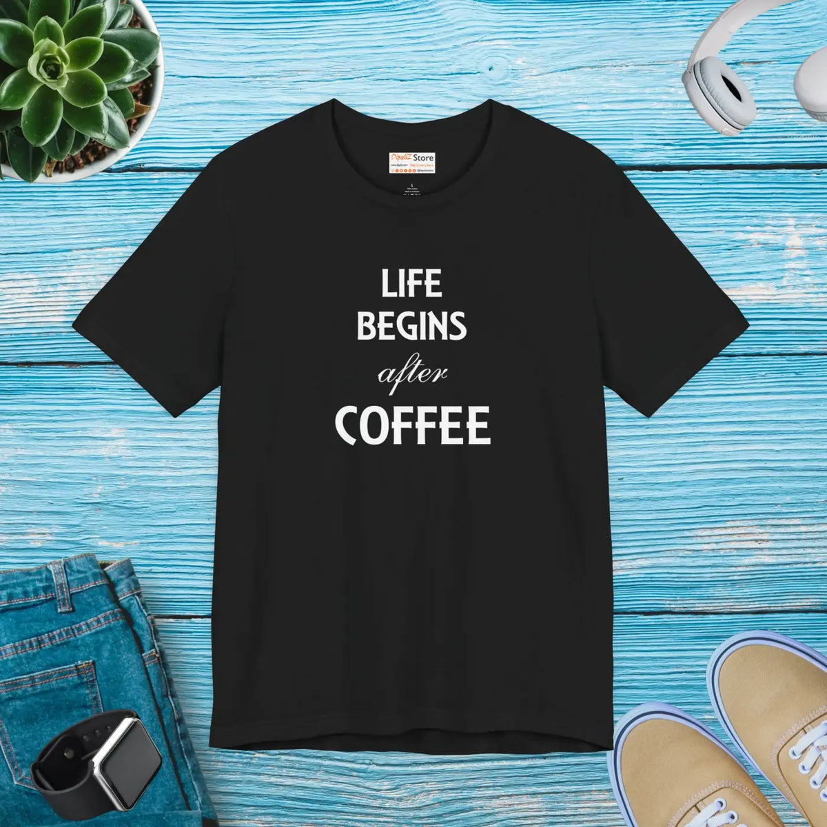 DipaliZ Life Begins After Coffee T-shirt Eco-friendly Gift