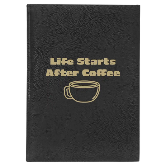 Life Coffee Leatherette Sketch Book (large) | Black/Gold