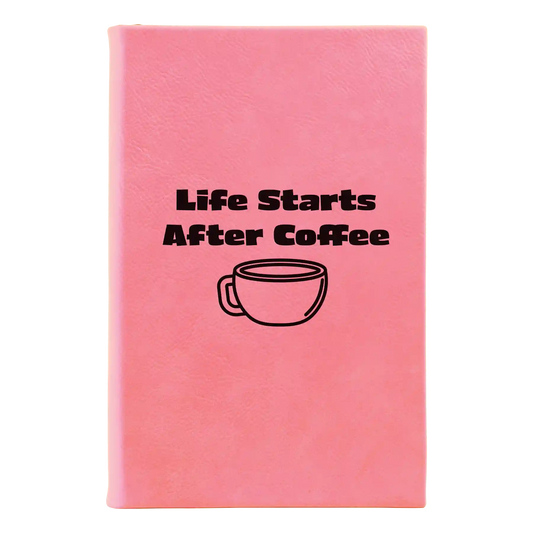Life Coffee Leatherette Sketch Book (small) | Pink