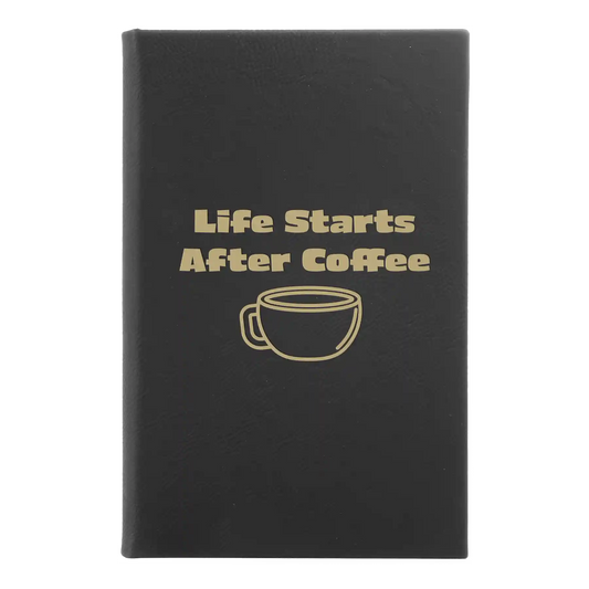 Life Coffee Leatherette Sketch Book (small) | Black/Gold