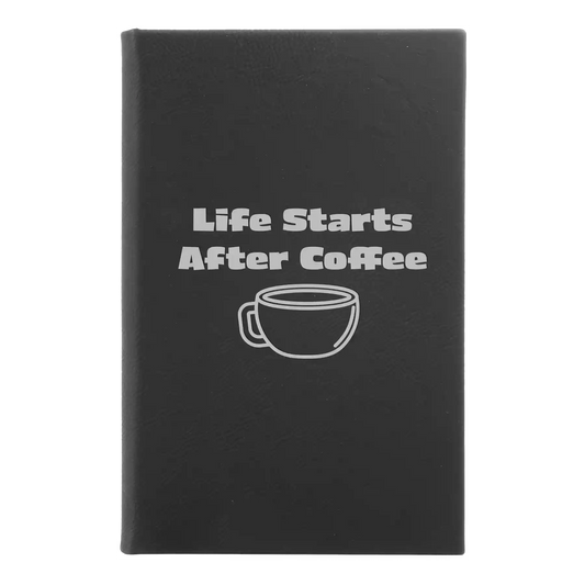Life Coffee Leatherette Sketch Book (small) | Black/Silver