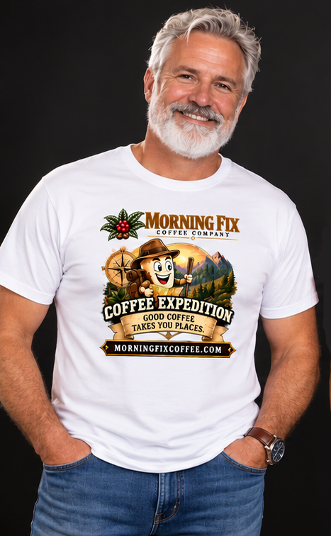 Morning Fix Coffee Logo T-Shirt | Coffee Expedition | Unisex