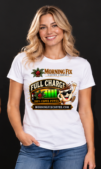 Morning Fix Coffee Logo T-Shirt | Full Charge | Unisex