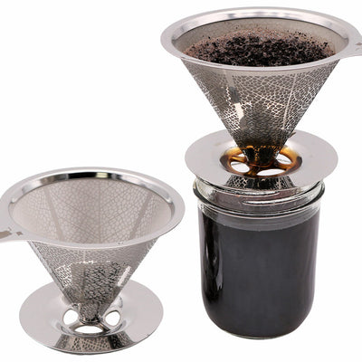 Pour Over Drip Coffee Stainless Steel Filter for Mason Jars