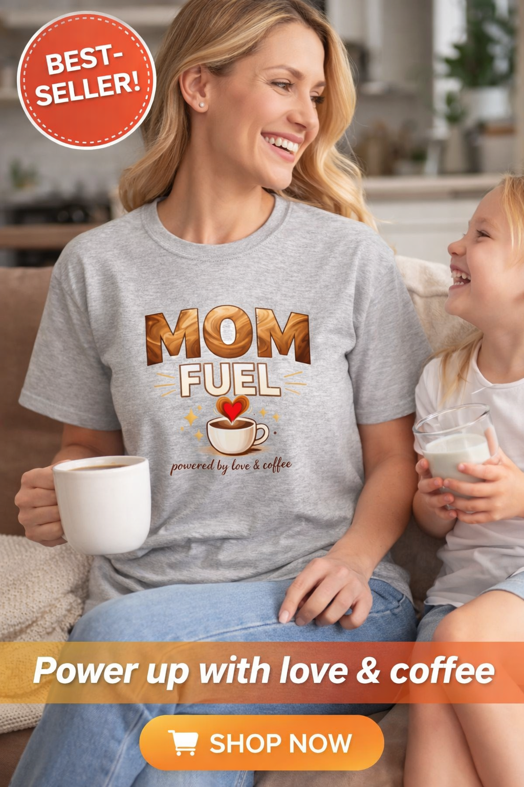 Mom Fuel Shirt – Powered by Love & Coffee T-Shirt – Cute Mom Tee – Mother’s Day Gift Idea