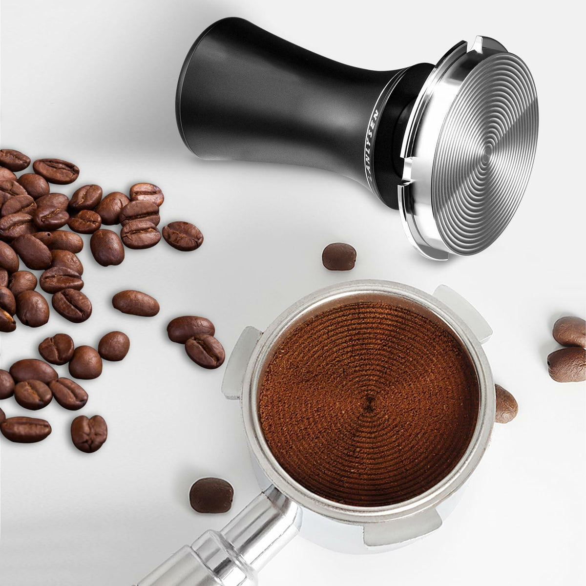 LANLYSEN Espresso Tamper 53.3mm Spring-loaded Calibrated Stainless Steel Base